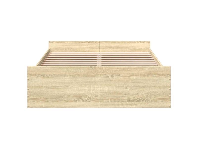  Lit double- lit adulte -  cadre de lit avec tiroirs sans matelas chêne sonoma 120x200 cm  - Conforama C