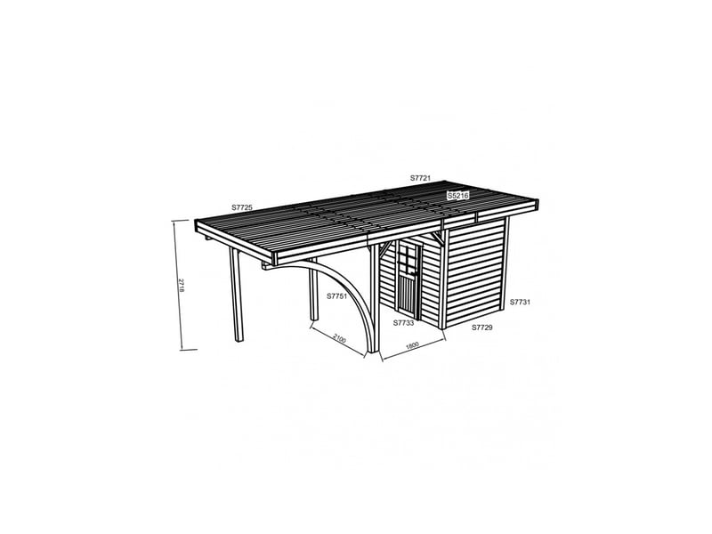  Carport combination 3064x7064 S7753 - Conforama B