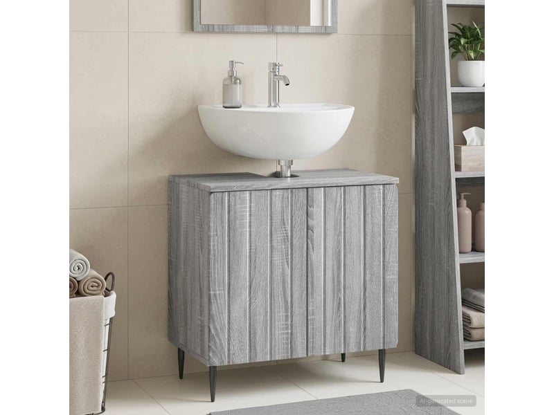  Meuble sous lavabo de salle de bain zwolle sonoma gris cf64956  - Conforama B