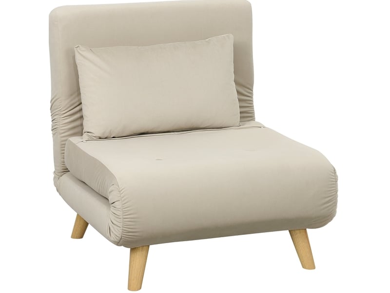  Fauteuil convertible 3-en-1 relax et couchage 1 place beige evryae  - Conforama A