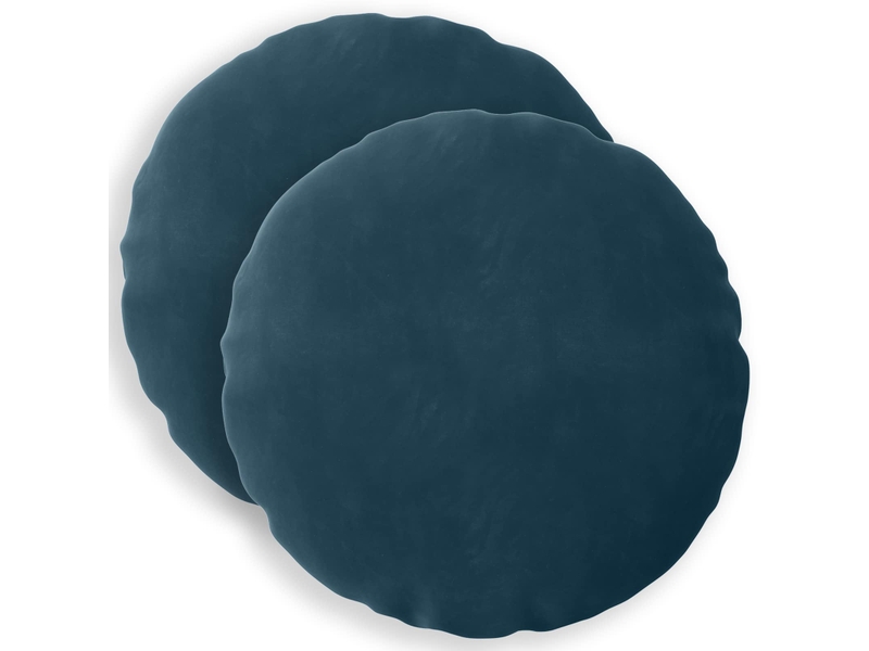  Lot de 2 coussins avec oreiller, coussins décoratifs heerlen bleu velours cf50433  - Conforama A