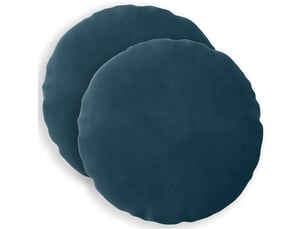 Lot de 2 coussins avec oreiller, coussins décoratifs heerlen bleu velours cf50433