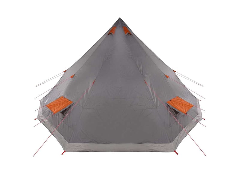  Tente tipi, tente de camping avec toit gris et orange 560x560x300 cm taffetas  - Conforama E