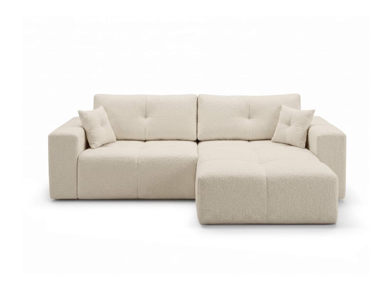  Celine - canapé d'angle convertible et réversible 4 places en bouclette  - Conforama E