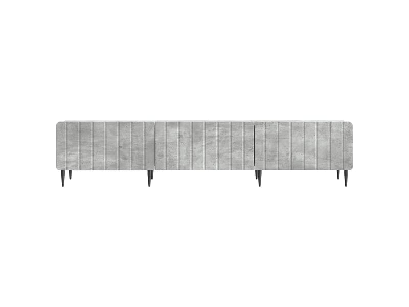  Meuble tv - banc tv - meuble de rangement gris béton 147 x 34,5 x 32 cm bois d'ingénierie  - Conforama E