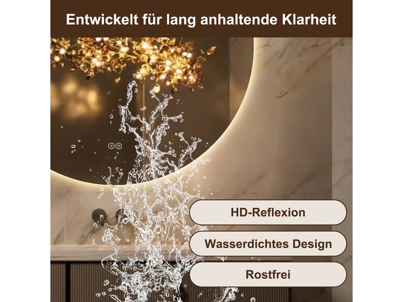  Miroir mural led pour salle de bain 60 x 120 cm antibuée  - Conforama B