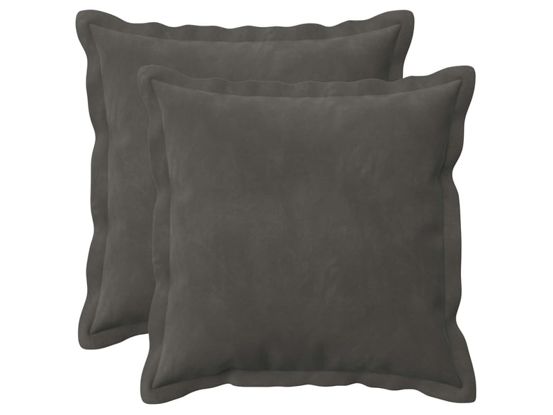  Lot de 2 coussins avec oreiller, coussins décoratifs houten gris foncé fløjl cf51058  - Conforama A