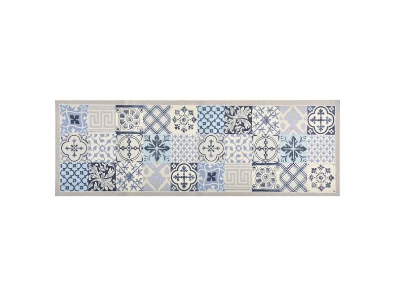  Tapis rectangulaire lavable pour cuisine couloir 300 x 60 cm antidérapant design mosaïque en polyamide noir 02_0046517  - Conforama A