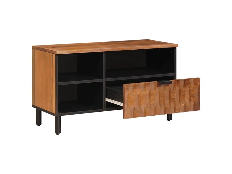  Meuble tv - banc tv - meuble de rangement avec tiroir finition acacia brun 80 x 33 x 46 cm  - Conforama A