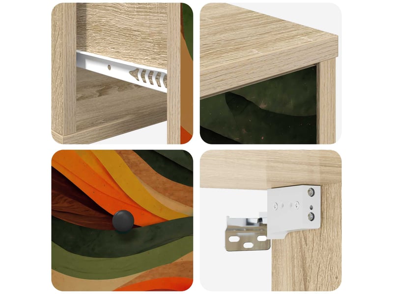 Table de chevet - cabinet de chevet - table de nuit mural bonn chêne sonoma 36 x 33 x 25 cm - Conforama E