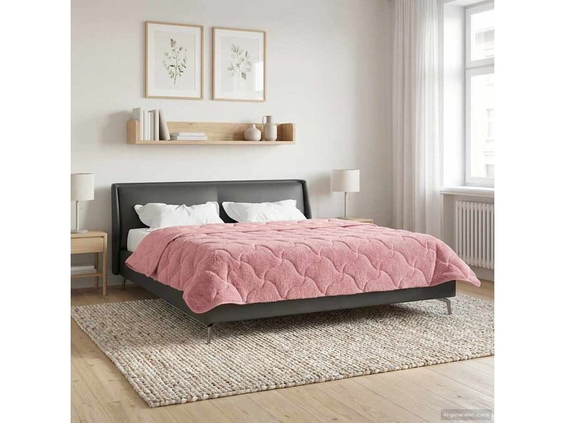  Couette - duvet d'été 200 x 200 cm été rose respirant  - Conforama B
