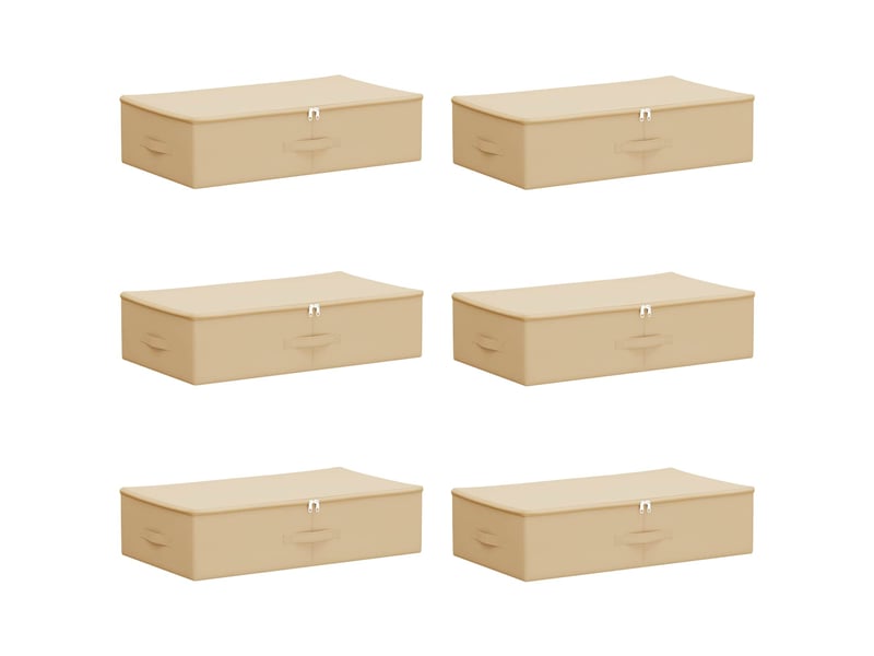  Boîte de rangement 6 pcs tissu intissé 70x40x18 cm 50,4 l shl16516  - Conforama A