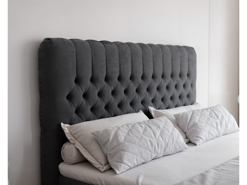  Lit adulte alba plus - 200x200 cm - matelas ressorts + surmatelas - coffre de rangement - velours doux hydrofuge gris foncé ALBA PLUS - Conforama D