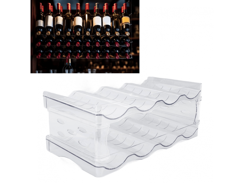 Organiseur de bouteilles d'eau empilable à double couche, support de rangement de bureau en plastique transparent pour armoire de cuisine (4 b - Conforama B