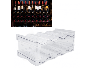 Organiseur de bouteilles d'eau empilable à double couche, support de rangement de bureau en plastique transparent pour armoire de cuisine (4 b