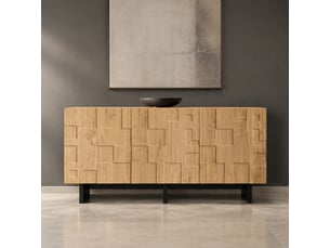Buffet 3 porte(s)  0 tiroir(s) <strong>OKMYHOME</strong> <strong></strong> - 140 cm coloris naturel 