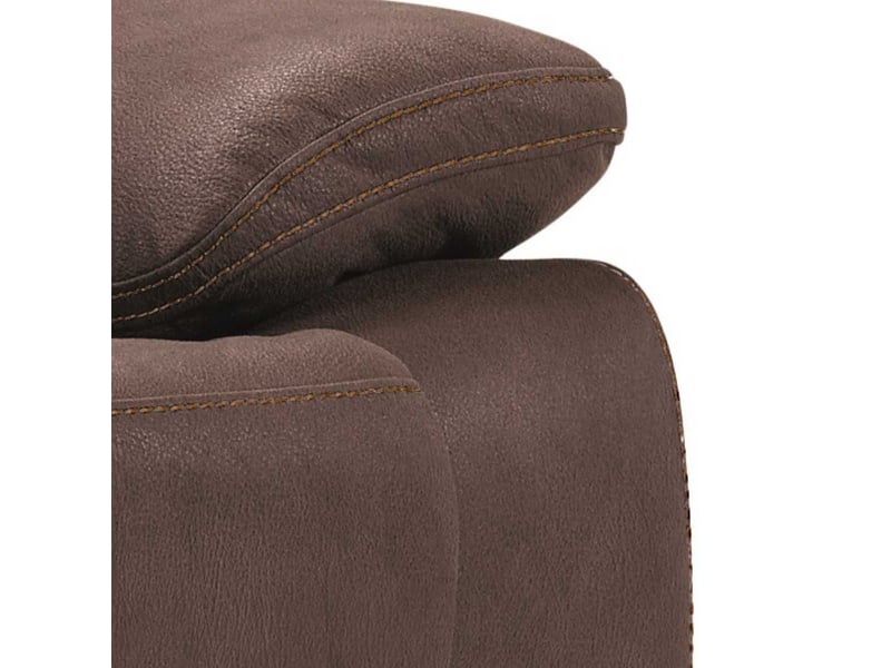  Canapé 3 places relax électrique tissu aspect peau chocolat - adolis ADOLIS - Conforama E
