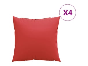 Lot de 4 coussins de canapé, coussins décoratifs rouge 60x60 cm tissu cf59243