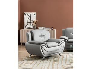 Fauteuil leira cuir pu gris