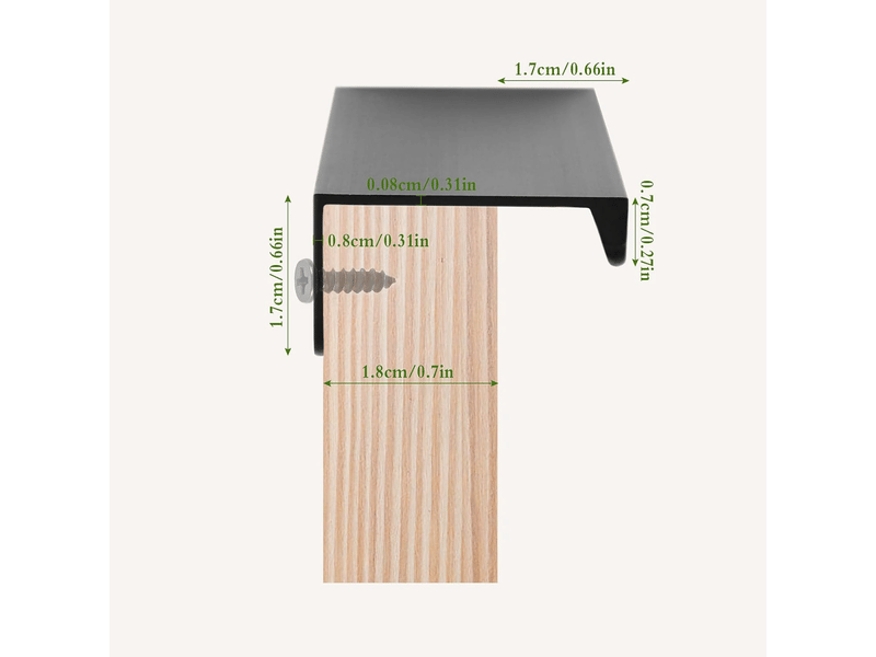 12 poignées de porte cachées pour armoires et tiroirs, poignée d'armoire invisible, la poignée de tiroir noire est fabriquée en alliage d'aluminium  - Conforama E