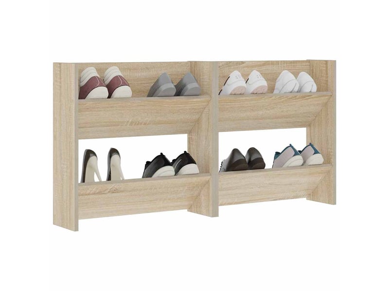  Armoires à chaussures murales 2 pcs chêne sonoma 60x18x60 cm  - Conforama D