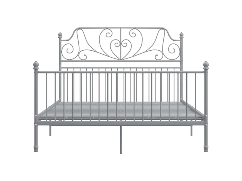  Lit double- lit adulte -  cadre de lit sans matelas gris métal 140x200 cm  - Conforama B