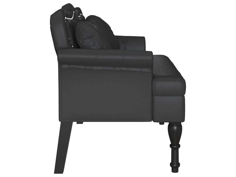  Banc chesterfield, canapé 2 places noir 120,5x65x75 cm simili cuir  - Conforama E