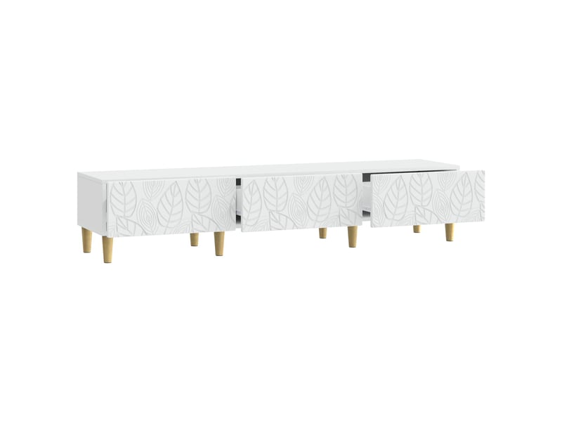  Meuble tv - banc tv - meuble de rangement 147 x 34,5 x 30 cm blanc bois d'ingénierie  - Conforama D