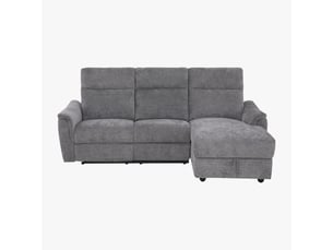 Canapé d'angle relax électrique avec coffre en tissu gris - angle