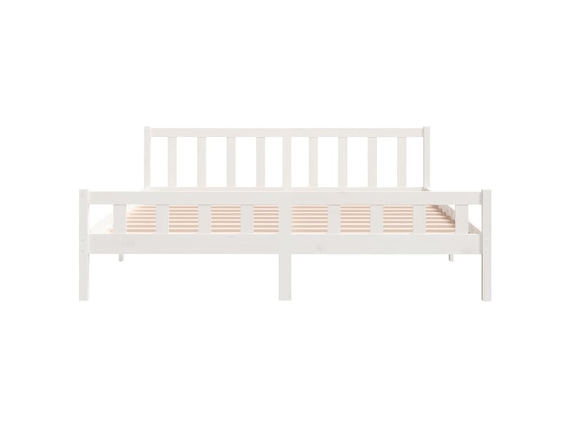  Lit double- lit adulte -  cadre de lit sans matelas blanc bois massif 160x200 cm  - Conforama D