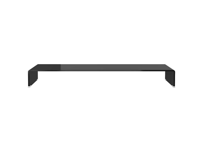  Meuble tv - banc tv - meuble de rangementsupport pour moniteur 110x30x13 cm verre noir  - Conforama C