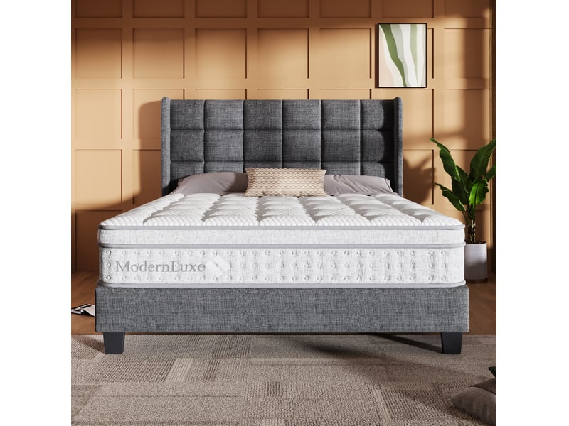 Matelas double 160 × 200 cm hybride à ressorts ensachés 7 zones h3 respirant et antidérapant pour chambre 25 cm - Conforama D