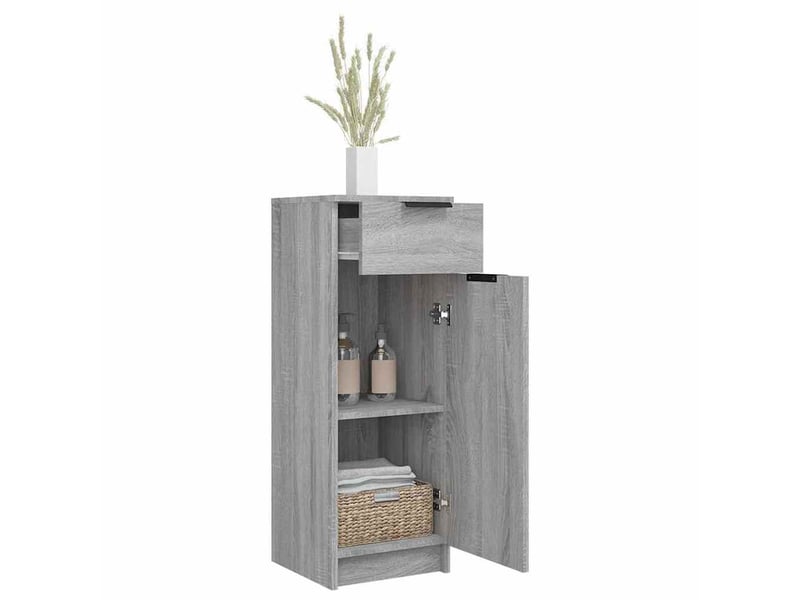 Meuble de rangement, armoire de bain sonoma gris 32x34x90 cm bois d'ingénierie  - Conforama E