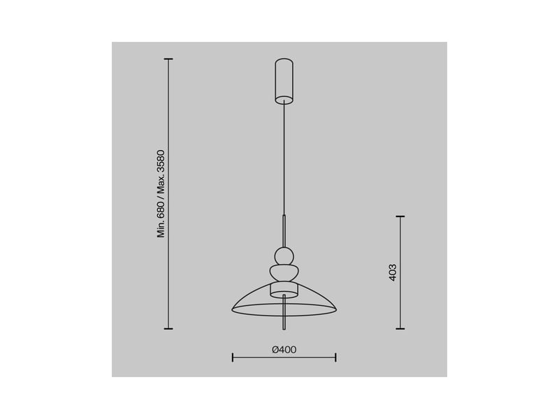  Maytoni bangkok plafonnier moderne en forme de dôme de 40 cm, noir, 3 000 k, 1 300 lm, abat-jour fumé  - Conforama B
