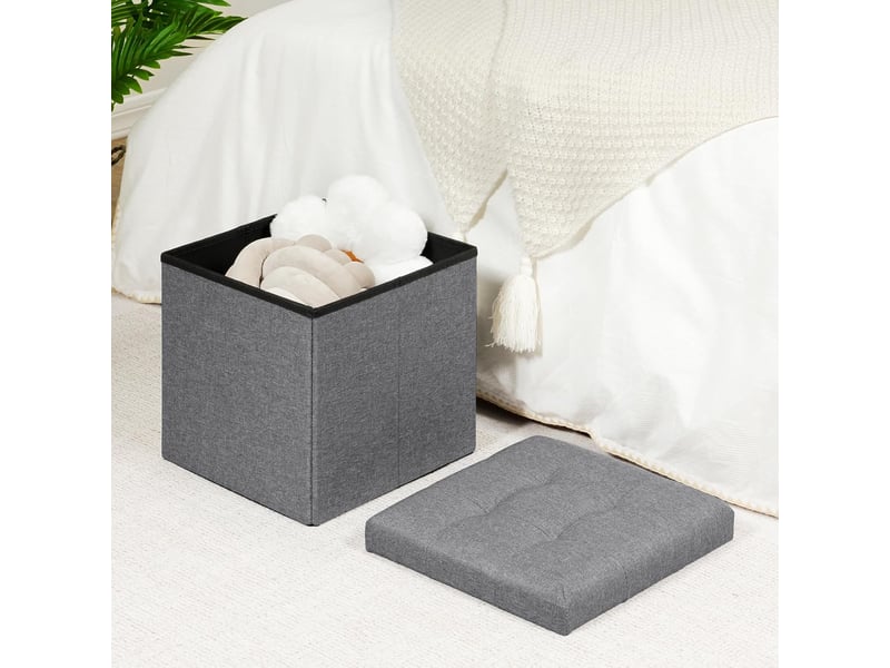  Pouf repose-pieds coffre rangement jouets enfant 30x30x30 cm  - Conforama D