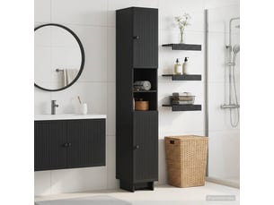 Colonne de salle de bain avec étagère ouverte ede noir