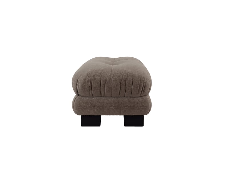  Canapé pouf 112x68 cm - repose-pieds rembourré - mousse haute résilience - chenille - marron  - Conforama W