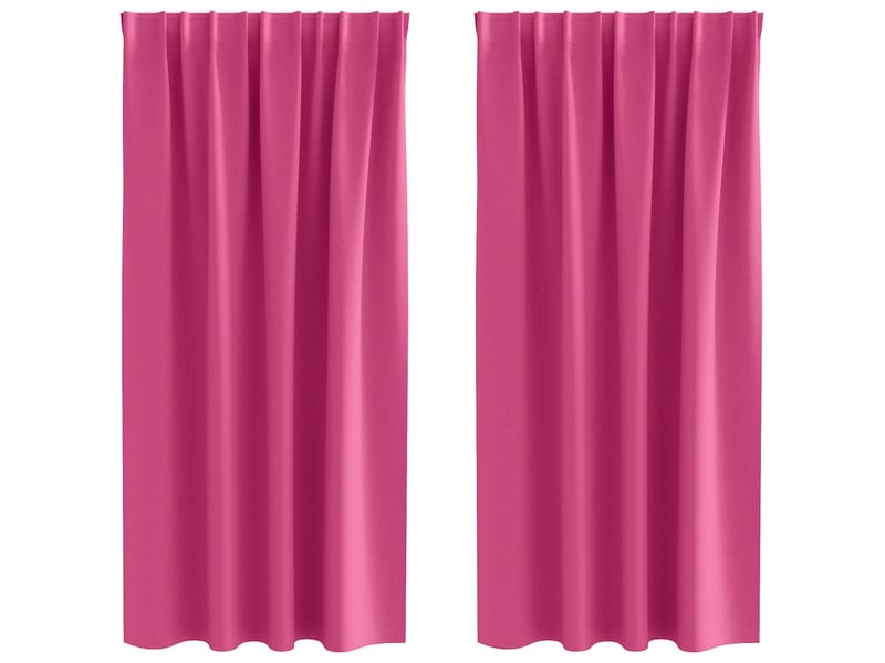 Lot de 2 rideaux occultants, rideaux black-out avec anneaux rose vif 175 x 140 cm cf44758 - Conforama A