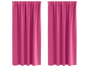 Lot de 2 rideaux occultants, rideaux black-out avec anneaux rose vif 175 x 140 cm cf44758