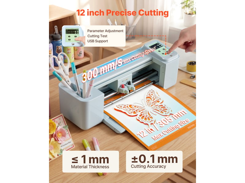  Vevor machine de découpe vinyle 305 mm commande par éran tactile pour diy bleue  - Conforama B