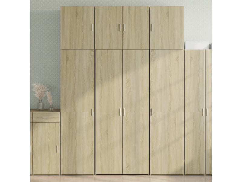  Buffet haut - bahut - meuble de rangement chêne sonoma 80x42,5x249 cm bois d'ingénierie  - Conforama B