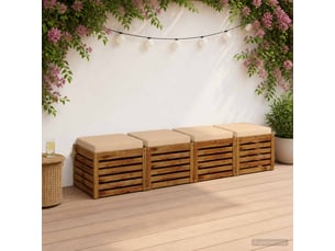 Lot de 4 coussins de siège, coussins d'assise soest 100 % polyester crème cf60393