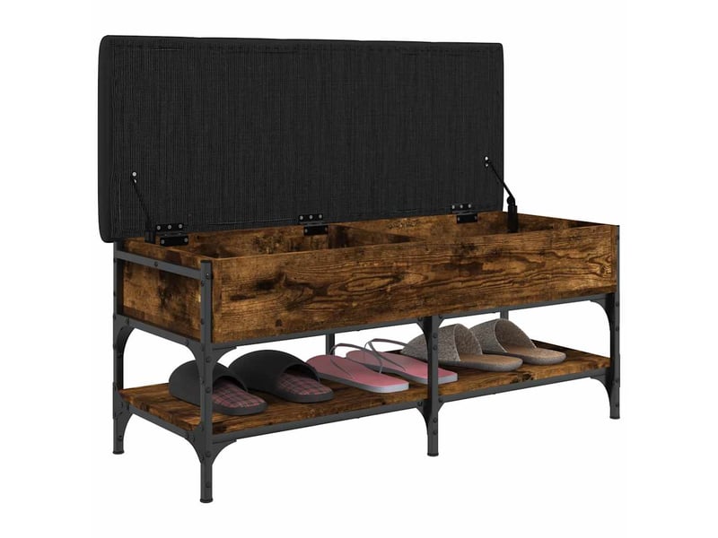  Banc à chaussures, banc de rangement chêne fumé 102x42x45 cm bois d'ingénierie  - Conforama D