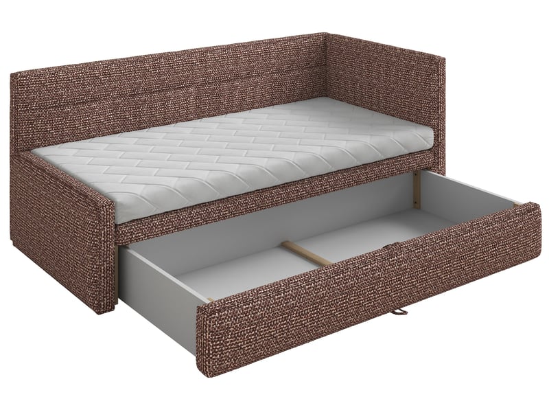  Selsey nesmi - lit rembourré - 90x200 cm - tissu tressé marron Nesmi - Conforama E