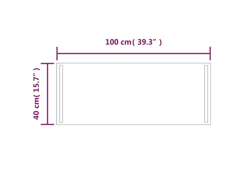  Miroir de salle de bain, miroir de toilette à led 40x100 cm cf62493  - Conforama E