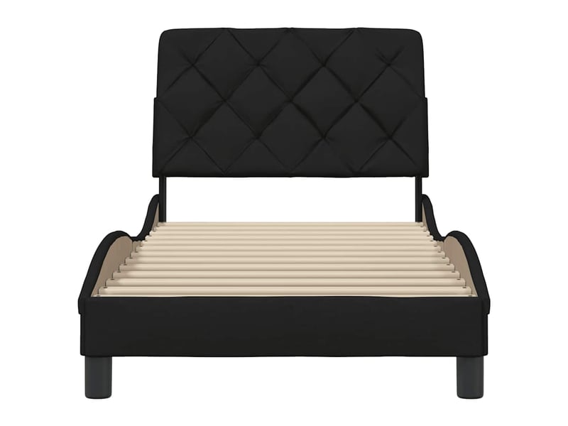  Lit simple- lit adulte -  cadre de lit sans matelas noir 80x200 cm tissu  - Conforama D