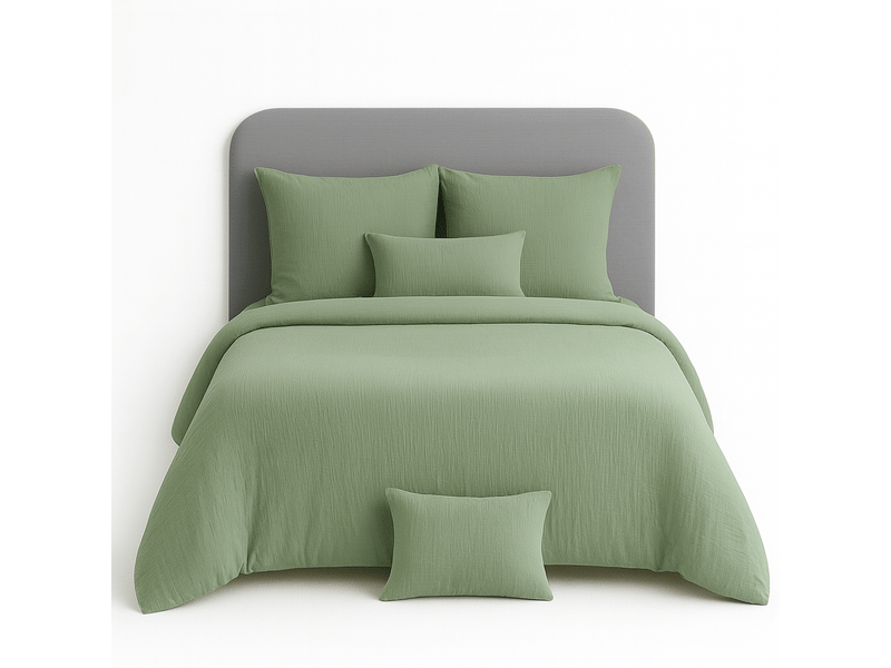 Parure de lit uni 1 personne gaze de coton, pêche, 140x200cm PAR_GAZCOT_PECH140 - Conforama C