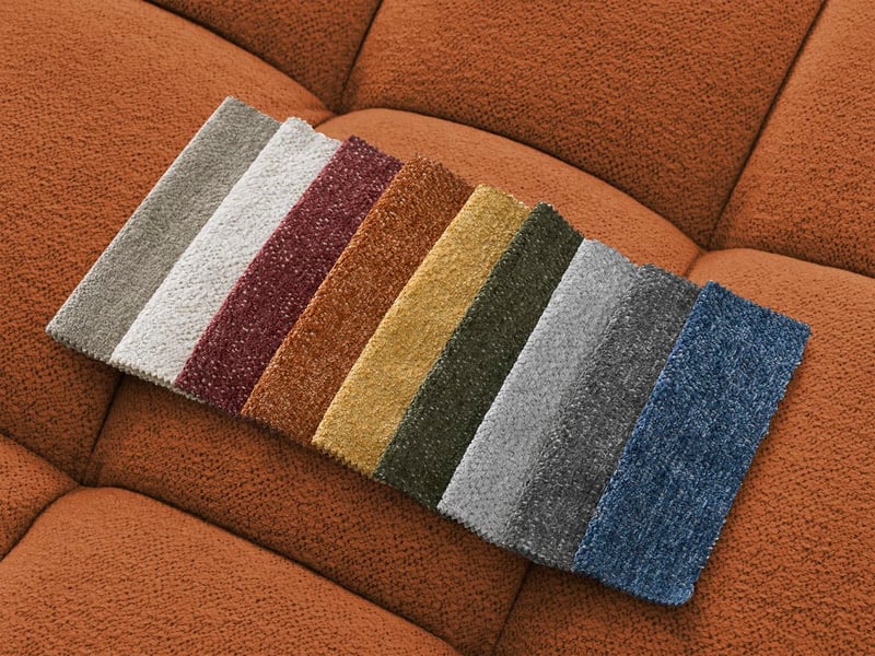 Bobochic canapé droit fixe 3 places everest tissu chiné orange EVEREST - Conforama C