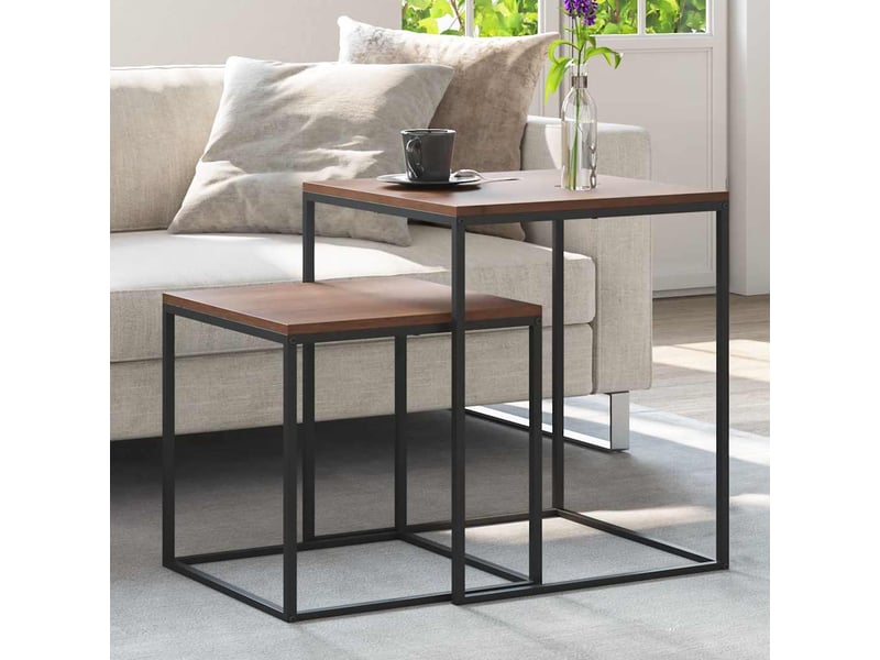  Ensemble de table basse 2 pcs bois d'ingénierie et métal shl5691  - Conforama B