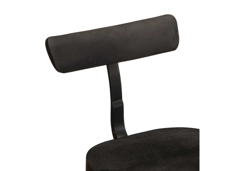  Lot de 2 tabouret de bar, chaise de bar noir 49x43x79 cm bois manguier massif  - Conforama E
